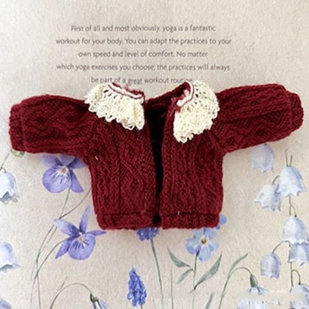 Dukke Mini Cardigans Strikket Sweater RØD