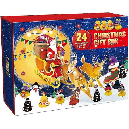 2023 Julekalender Blind Box Børnegave 24 Gitter Gummiande -C65