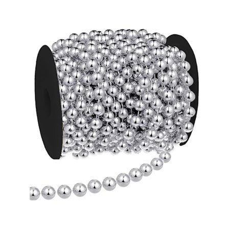 5 m pärlgirlang – juldekoration silver