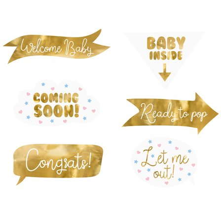 Baby Shower Valokuvausrekvisiitta 6-osaa