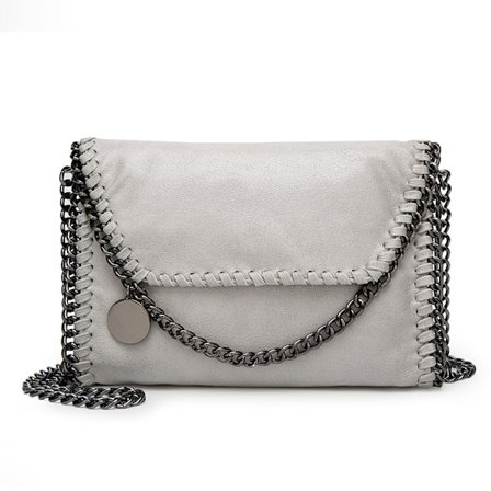 Chain Pouch Bag Clutch Purse Shoulder Handväska ljusgrå Z X