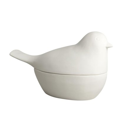 Fågelskål Keramik Vit Pluto Design