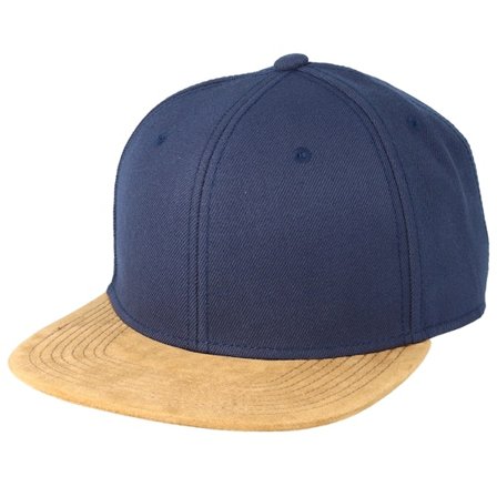Equip - Blau Snapback Cap - Blank Suede Navy Snapback @ Hatstore