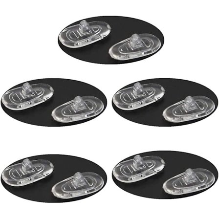 Nese pads for briller, myke silikon anti-skli nese pads, reparasjonssett for briller, 15 mm skru-inn, 5 par