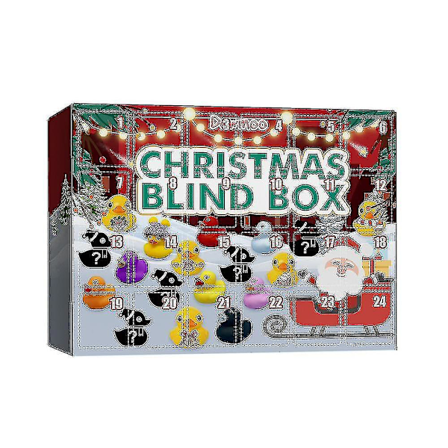 Julekalender med nedtelling i 24 dager - Søte gummibader, blindboks, leker for barn, gave