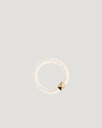 Dark Department Fluffy Fat Hair Tie W/Gold Valkoinen Asusteet Tytöt - Kids Brand Store