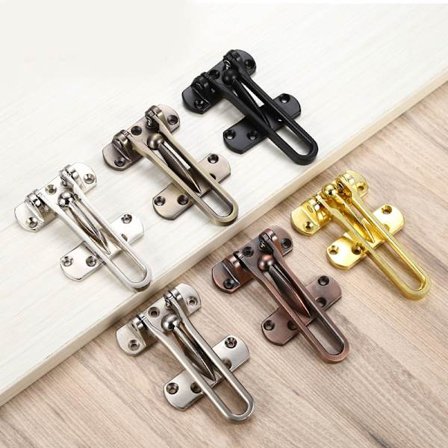 6-pak sinklegering lås med hasp for dør, sikkerhetskjede, dørstopperlås for vindu, dør, skap