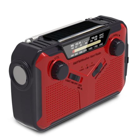 Solcelledrevet håndsvingradio genopladelig camping nødvejr radio med LED lommelygter læselys bærbar håndsvingradio