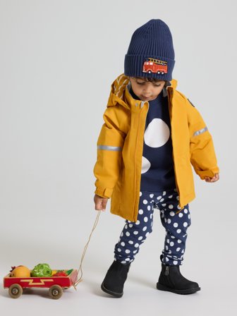 Polarn O. Pyret - Ribbed beanie with appliqué - 48 - 50 - Childrenswear - blue