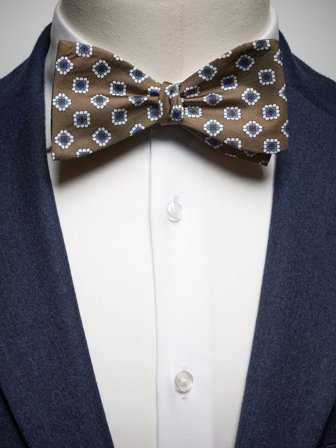 John Henric Men's Braune Motiv Fliege Size Self-tied