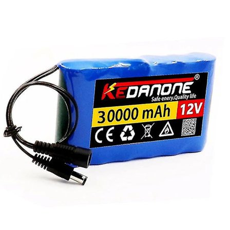 Ny bärbar Super 12v 30000mah uppladdningsbar litiumjonbatteri Kapacitet Dc 12,6v 30ah Cctv Cam Monitor + Laddare