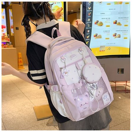 Rygsæk Dame Y2K – Stor Laptop Rygsæk Skoletaske til College & Rejse