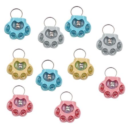10 st Glödande Leksaker Nyckelring LED Ljusande Nyckelringar Nyhet Nyckelring Kattklo Design Nyckelringar Blandade Färger Assorted Color 4.5X3.5X1.8cm