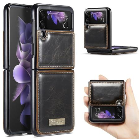 Etui til Samsung Galaxy Z Flip 3, Premium lædertelefoncover Retro design Fuld beskyttende, stødsikker tynd beskyttelsescover