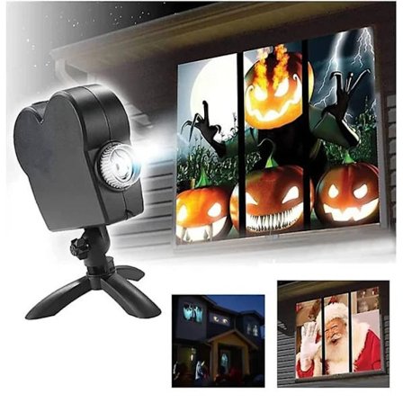 Vinduesprojektor Juleprojektionslampe lampe projektionslampe projektionsfilm animationsatmosfære lampe