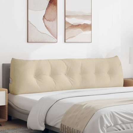 Ryggkudde Kräm 180 x 24 x 50 cm tyg