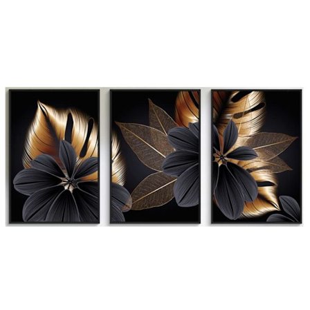 Deler lerret veggkunst tropisk kunst svart gull blader plakater og utskrifter botaniske veggdekor malerier veggdekor soverom minimalistisk plakat