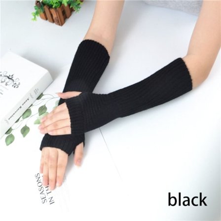 Fingerløse handsker Falske ærmer SORT