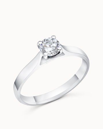 Solitairering Alba 950 Platin Naturlig Diamant 0.50 Carat - Forlovelsesringe & Vielsesringe hos Vanbruun