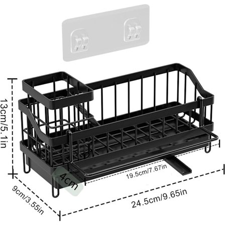 ING Keittiön säilytysteline, sisältää korkean harjatelineen - työtason säilytysteline 304 ruostumattomasta teräksestä - keittiön välttämättömyys.