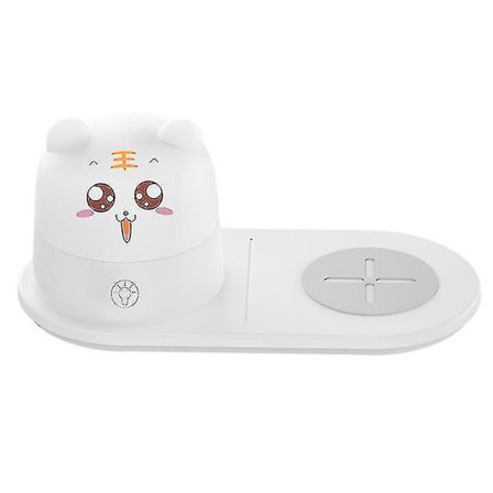 Sengelampe med trådløs lader og USB-lading, nattlys til soverom, skrivebord, skrivebord