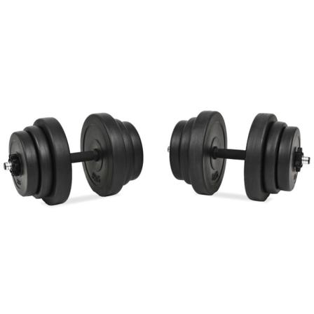 Vidaxl Hantelset 18 Delar 40 Kg Svart