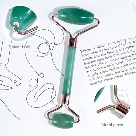 IC Jade Roller & Gua Sha, Ansiktsrulle, Facial Beauty Roller - Grön