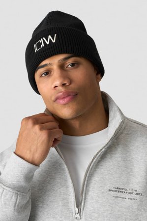 ICANIWILL - Ribbed Beanie Black - Dames - sportkleding van ICIW