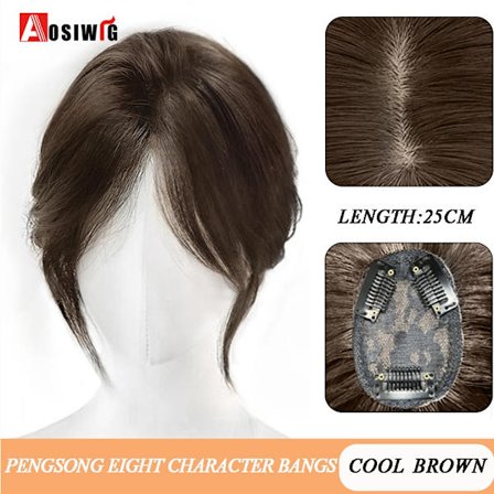 Synteettinen pitkä suora Topper peruukkikiinnike hiustenpidennyksissä Luonnollinen pörröinen pään toppi tekohiuspala Bang Clipilla Musta Ruskea