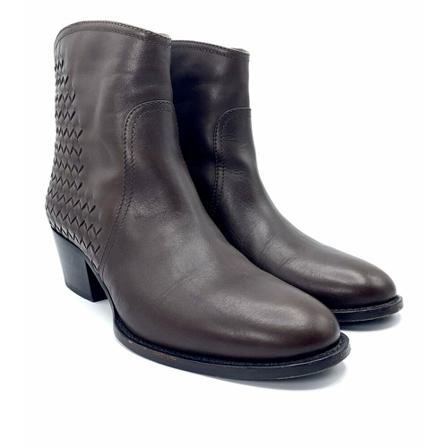 Bottega Veneta Vintage, Pre-owned Texan ankle boot Bruin, Dames, Maat:40 EU,leer