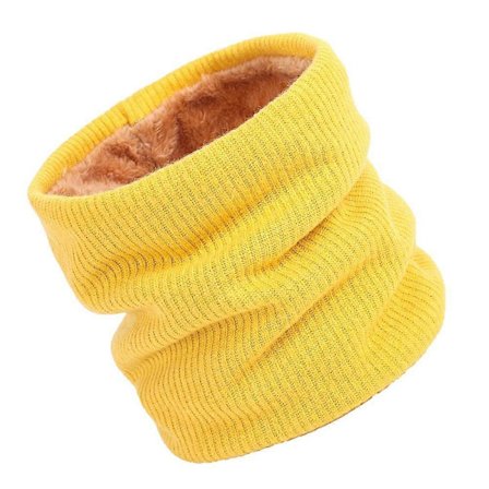 Talvihuivi 2 kpl Kaksinkertainen kerros Tuulenpitävä kauluri naisille tytöille Kylmäsuoja Ulkokäyttöön Keltainen