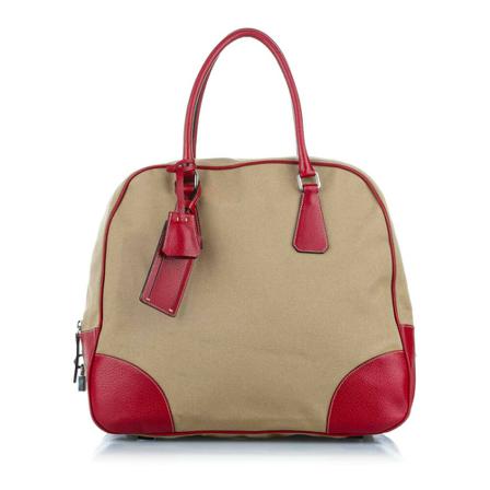 Prada Vintage, Pre -owned Canvas Handbag Bruin, Dames, Maat:ONE Size