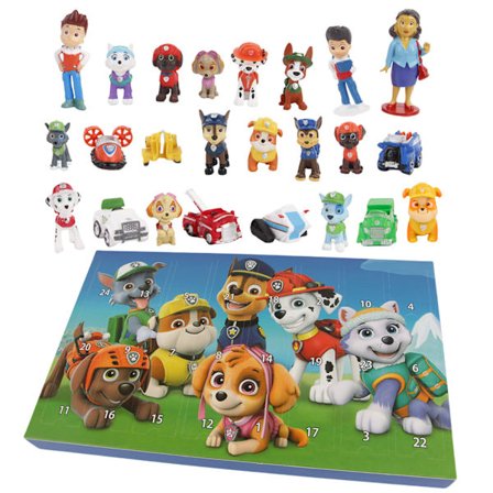 Adventskalender 2025 Paw Patrol 24-delers sett med dukkeleker 24-dagers nedtellingskalender blindboks