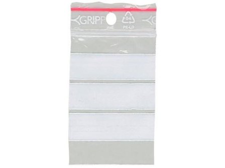 GRIPPIE Blixtlåspåse med skrivfält 40x60mm 1000/fp - Lyreco - Emballage och lagerutrustning - Bärkassar och Påsar - Blixtlåspåsar