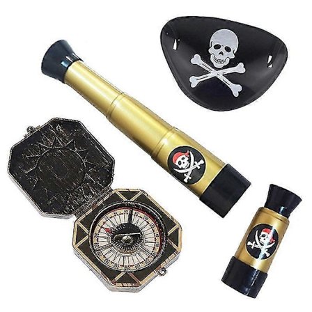 3kpl/setti Lasten Merirosvo Silmälappu Pääkallo Teleskooppi Kompassi Pukeutumisrekvisiitta Merirosvolelu Halloween Teemajuhlat Koristeet Lahjat