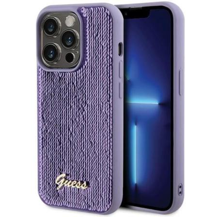 Guess iPhone 15 Pro Mobilskal Sequin Script Metal - Lilla