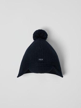 Mütze Wollmix Fleecefutter - 52|54 - kinderbekleidung - blue - Polarn O. Pyret