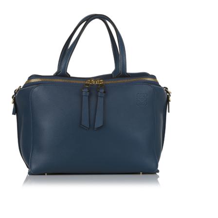 Loewe Pre-owned Pre -owned Leather Satchel , Blauw , Dames , Maat: ONE Size Vintage Tassen