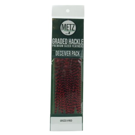 Metz Hackle Deceiver and Streamer Pack - Grizzly Red