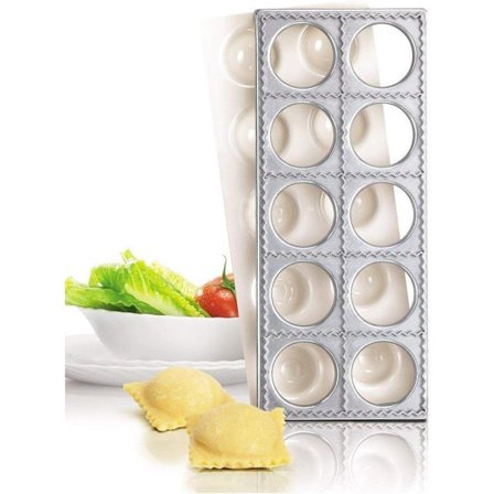 Sølv - Pasta Party firkantet ravioli pande og stor kageudstikker