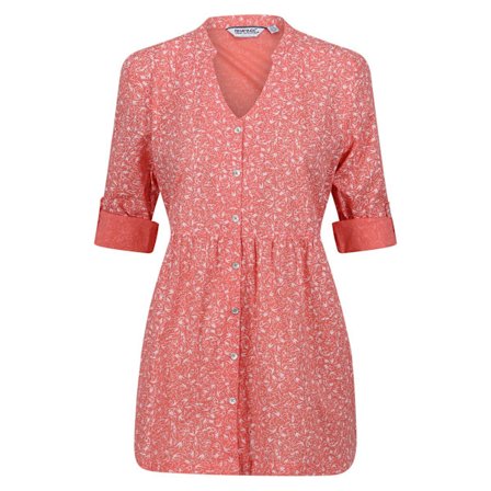 Regatta Dam/Kvinnor Nemora Birds Bomull Blus 14 UK Shell Pi