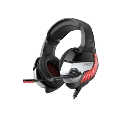 Over-Ear Gaminghörlurar med mikrofon, LED-ljus, brusreducering och volymkontroll för PC, Laptop, Mac, New Xbox One, Röd, YEMAESRE