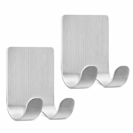 2X Rakhyvelholder - Selvklæbende Zinklegerings Rakhyvel Vægholder - Badeværelsesorganisator til Brusebad - Sølv