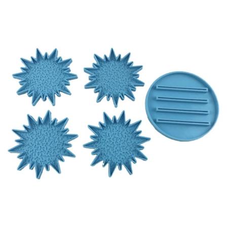 5 st/set Underlägg + Stativ Epoxihartsform Koppmatta+hållare Bas Silikonform