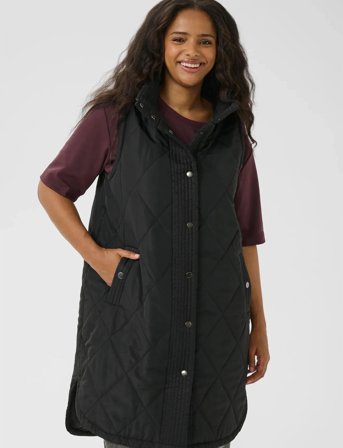 Kaffe Curve Kcmalena Qouilted Waist Coat - Black - 54
