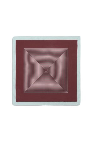 Classic Patterned Scarf White/Burgundy