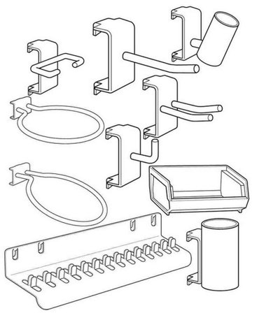 X-ponent Inredning 158006 Kroksett startsett Type: X-102, 160 deler, Garasjeinnredning & oppbevaring