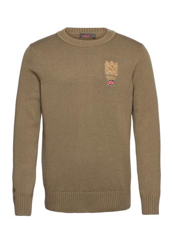 Trenton Ck Neulepaita Pyöreä Kaula-aukko Beige Morris
