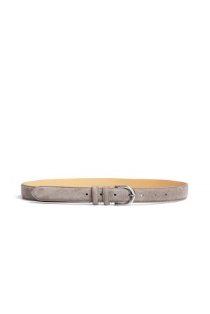 Premium Selection Ceinture ovale en daim à boucle - Ceintures - Gris - M / L