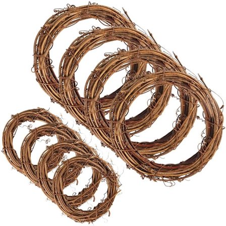 8 stk naturlige kranser vinkranser DIY håndverk vinkrans girlander for påske vår girlander dørkrans bryllupsfest (8, 12 cm)